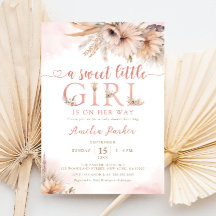 Boho Pampas Grass Floral Desert Girl Baby Dusche