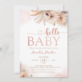 Boho Pampas Grass Floral Desert Hello Baby Dusche Einladung
