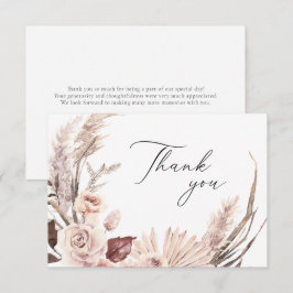 Boho Pampas Grass Floral getrocknete Blume Hochzei Dankeskarte