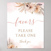 Boho Pampas Grass Floral Girl Baby Duwer Favoriten Poster (Vorne)