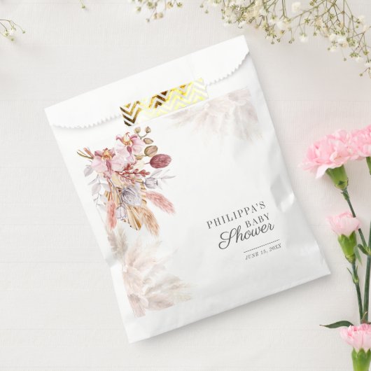 Boho Pampas Grass Floral Girl Babydusche Geschenktütchen (Versiegelt)