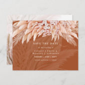 BOHO Pampas Grass Floral Hochzeit speichern das Da Postkarte (Vorne/Hinten)