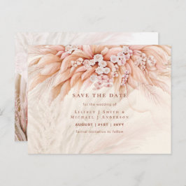 BOHO Pampas Grass Floral Hochzeit speichern das Da Postkarte