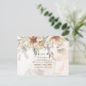 BOHO Pampas Grass Floral Hochzeit speichern das Da Postkarte (Stehend Vorderseite)