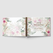 BOHO Pampas Grass Floral Pink Sage Wedding Gästebuch (Voll)