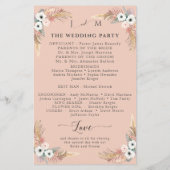 Boho Pampas Grass Floral Rustic Wedding Programm (Rückseite)