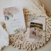 Boho Pampas Grass Floral Save the Date Einladung