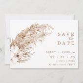 Boho Pampas Grass Floral Save the Date Karte (Vorderseite)