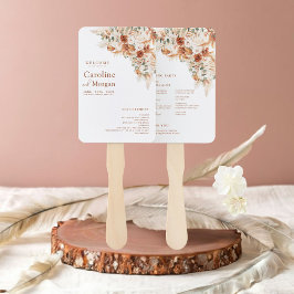 Boho Pampas Grass Floral Terracotta Wedding Fächer