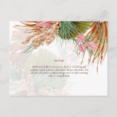 BOHO Pampas Grass Floral Tropical Wedcard Postkarte (Rückseite)