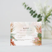 BOHO Pampas Grass Floral Tropical Wedcard Postkarte (Stehend Vorderseite)