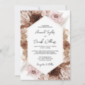 Boho Pampas Grass Floral Wedding Einladung (Vorderseite)