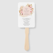 Boho Pampas Grass Floral Wedding Program Fan Fächer