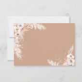 Boho Pampas Grass Floral Wedding RSVP Card (Rückseite)