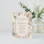 Boho Pampas Grass Florals Bridal Brunch Einladung Postkarte (Stehend Vorderseite)