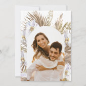 Boho Pampas Grass Foto Arch Hochzeit Einladung (Rückseite)