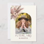 Boho Pampas Grass Foto Bridal Dusche Einladung (Rückseite)