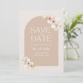 Boho Pampas Grass Foto Hochzeit speichern das Datu Save The Date (Stehend Vorderseite)