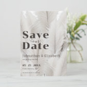 Boho Pampas Grass Foto Save The Date (Stehend Vorderseite)