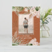 BOHO Pampas Grass FOTO Terracotta Save the Date (Stehend Vorderseite)