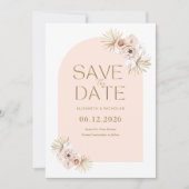 Boho Pampas Grass Foto Wedding Save The Date (Vorderseite)