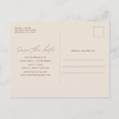 Boho Pampas Grass Foto Wedding Save the Date Ankündigungspostkarte (Rückseite)