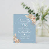 Boho Pampas Grass French Blue Save the Date (Stehend Vorderseite)