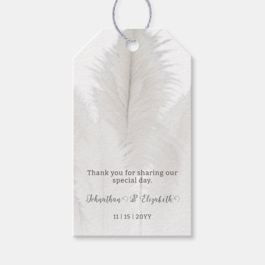 Boho Pampas Grass Gastgeschenk Hochzeit Geschenkanhänger (Vorderseite)