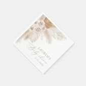 Boho Pampas Grass Gender Neutral Baby Dusche Serviette (Ecke)