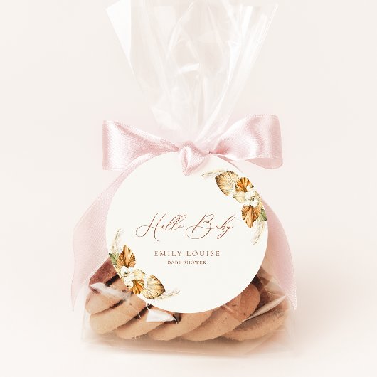 Boho Pampas Grass Gender Neutral Hallo Baby Geschenkanhänger