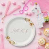 Boho Pampas Grass Gender Neutral Hallo Baby Pappteller (Party)