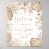 Boho pampas grass gender neutral welcome shower poster (Vorne)
