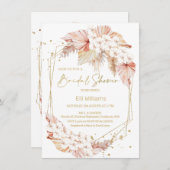 Boho Pampas Grass Geometrisches Brautparty Invitat Einladung (Vorne/Hinten)