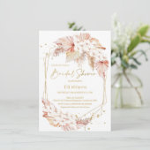 Boho Pampas Grass Geometrisches Brautparty Invitat Einladung (Stehend Vorderseite)