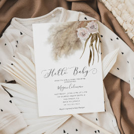 Boho Pampas Grass Girl Baby Shower Einladung