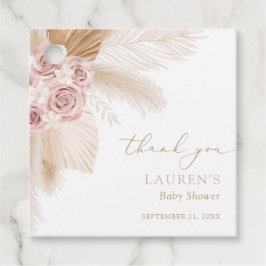 Boho Pampas Grass Girl Baby Shower Geschenkanhänger