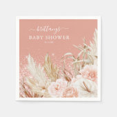 Boho Pampas Grass Girl Babydusche Napkins Serviette (Vorderseite)