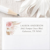 Boho Pampas Grass Girl Babydusche Rücksendeadresse (Insitu)