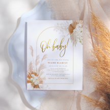 Boho Pampas Grass Gold Botanical Arch Baby Dusche