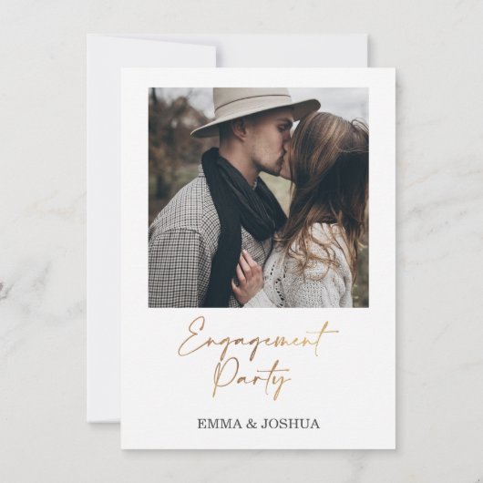 Boho Pampas Grass Gold Calligrafy Verlobung Einladung (Rückseite)