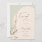 Boho Pampas Grass Gold Geometric Sage Bridal Einladung (Vorderseite)