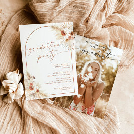 Boho Pampas Grass Graduation Party Einladung