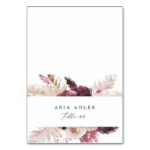 Boho Pampas Grass Guest Name Platzkarten Tischnummer (Vorderseite)