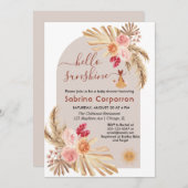 Boho Pampas Grass Hallo Sunshine Girl Dusche Einladung (Vorne/Hinten)
