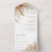 Boho Pampas Grass Hochzeit in einer Einladung (Innen Boden)