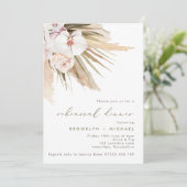 Boho Pampas Grass Hochzeit Probe Dinner Einladung (Stehend Vorderseite)