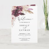 Boho Pampas Grass-Hochzeit Programm (Vorderseite)
