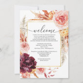 Boho Pampas Grass Hochzeitsreise Willkommen Einladung (Vorderseite)