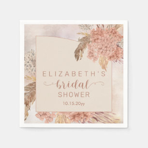 Boho Pampas Grass   Hydrangeas-Brautparty Napk Serviette
