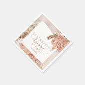 Boho Pampas Grass | Hydrangeas-Brautparty Serviette (Ecke)
